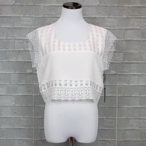 Lovers + Friends Checkered Lace Crop